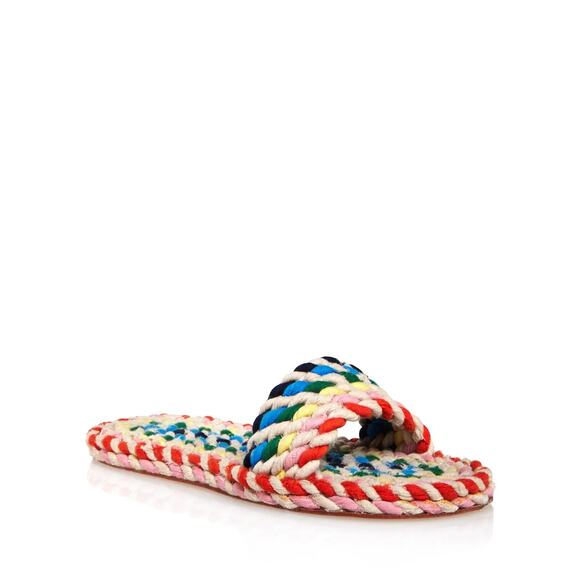 Loeffler Randall Elle Woven Rainbow Slide Sandals Size 6 - Picture 1 of 7